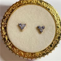 10k Tanzanite & Diamond Post Earrings.