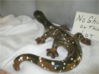 Artist Made Red Clay Mexico Gecko - 13" Long