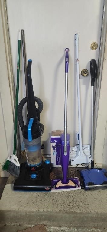 Cleaning Tools: Bissell Vacuum, Swiffer Wet Jet,