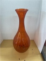 Vintage hand blown art glass vase (approx 18”