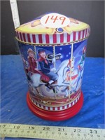 CAROUSEL METAL MUSIC TIN - COOKIES/CANDIES