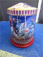 CAROUSEL METAL MUSIC TIN - COOKIES/CANDIES