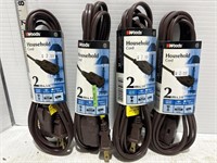 4 brown extension cords