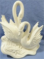 VINTAGE HULL CERAMIC WHITE SWANS PLANTERS