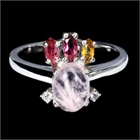 Oval Morganite Tourmaline Cz Gemstone 925 Sterling