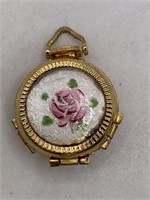 VINTAGE GUILLOCHE FOLD OUT LOCKET PENDANT