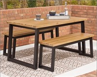 Town Wood Outdoor Dining Table Set (Set of 3)