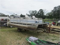 39) 17' Sweetwater pontoon boat 25hp Johnson