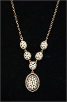 Antique Necklace wth Pearls & Rhinestones
