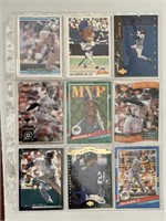 Collection of (9) Ken Griffey Jr Baseball Cards