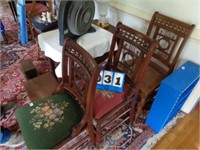 3-VICTORIAN SIDE CHAIRS--DIFFERENT SEATS