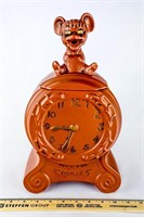 (Possible McCoy) Vintage Brown Clock/Mouse Cookie