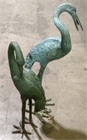 ( E) Metal pair of Cranes approximately 24" tall.