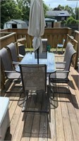 Patio set w/ 6 chairs & umbrella good condition