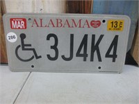 Alabama Handicap License Plate