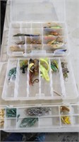 3 BOXES OF FISHING LURES, WORMS