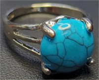 925 stamped turquoise style ring size 8