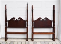 Pair of Mahogany Twin Bed Frame Beds