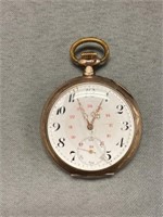 German Silver & Gold Plated Cased Pocket Watch