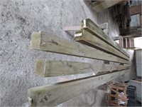WOOD BEAMS ON SAW HORSES - BRING HELP TO REMOVE