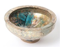 Iridescent Islamic Turquoise Bowl, 12th - 13th c.