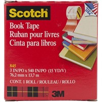 Scotch Book Tape, 3 in x 540 in, Excellent for