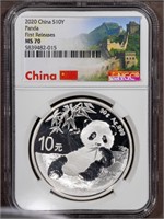 2020 10Y CHINA PANDA MS70 NGC FIRST RELEASE