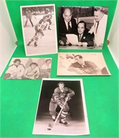 5x Black & White NHL Photos Tremblay Dick Duff ++