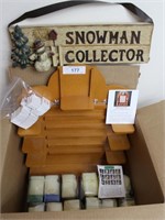 Snowman Collection Figurines, Wood Wall Display...