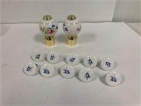 10 porcelain knobs and 2 post caps