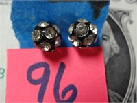 Older Rhinestone Ball Earrings