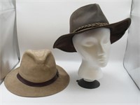 2 LEATHER HATS