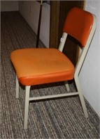 Orange Seat and Backed metal chair