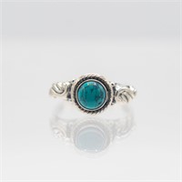 Beautiful Natural 1.25 Ct Blue Turquoise Ring.