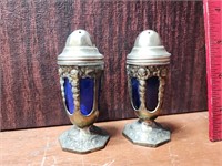 Pair of Vintage Cobalt Blue Salt & Pepper Shakers