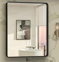 Keonjinn Black Bathroom Mirror 30 x 36 Inch Metal