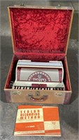 (SM) Vintage Cellini Piano Accordion Red Marble