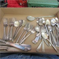 Gorham silver plate flatware and others.
