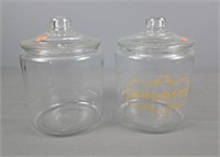 2 Pc Glass Counter Jars W/ Lids