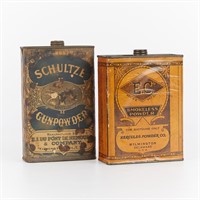 Group of 2 Antique Gunpowder Tins