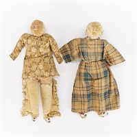 Group of 2 Folk Art Dolls with Beading