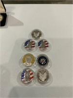 lot of 7 trump medallion coins