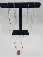 5 Assorted Necklaces - 925 Sterling With Assorted