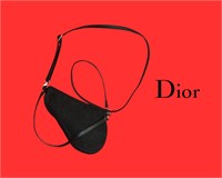 Classic Christian Dior Black Monogram Saddle Bag