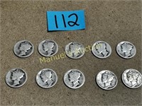 (10) VARIOUS DATES MERCURY DIMES