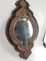 Oval shaped with antique golden look, wall mounted
