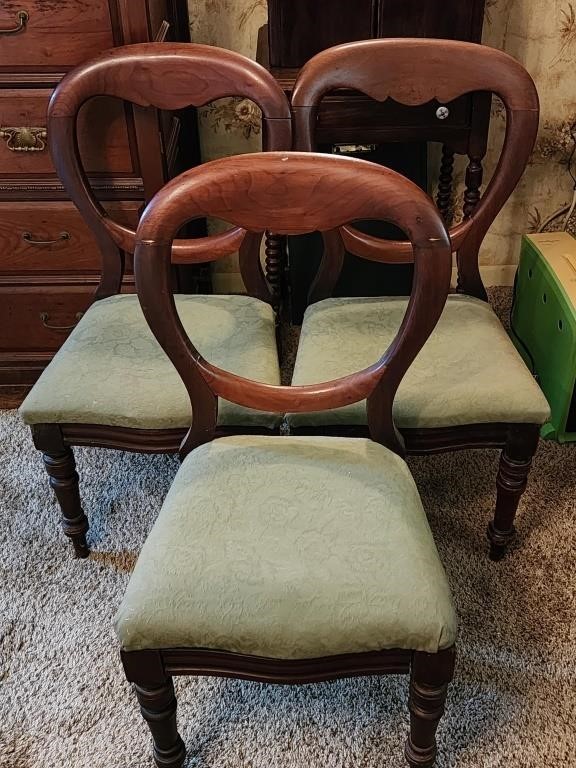 3 Victorian Dining Chairs