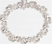 Sterling Silver Diamond (0.50ct) heart bracelet,