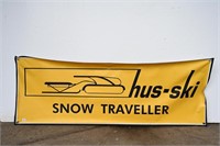 HUS-SKI SNOW TRAVELLER BANNER SIGN