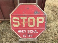 1956 embossed antique stop sign